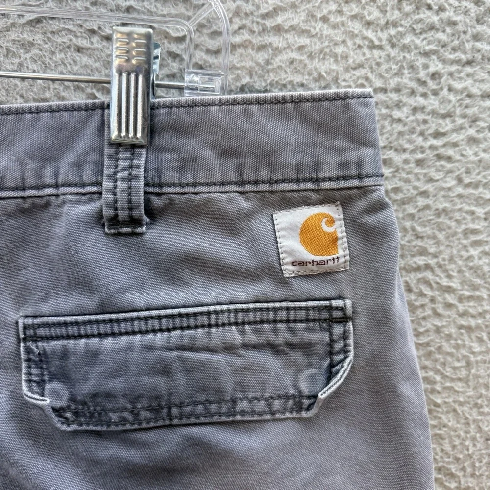 Carhartt Shorts Mens 40‎ Gray Duck Canvas Rugged Cargo Workwear Chore Grunge